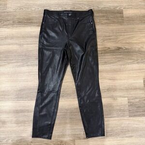 Veronica Beard Debbie Faux Leather Pants 31 Black High Rise Skinny